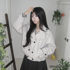 ビンテージダブルボタンショートジャケット WHITE