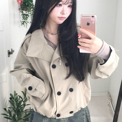 ビンテージダブルボタンショートジャケット BEIGE