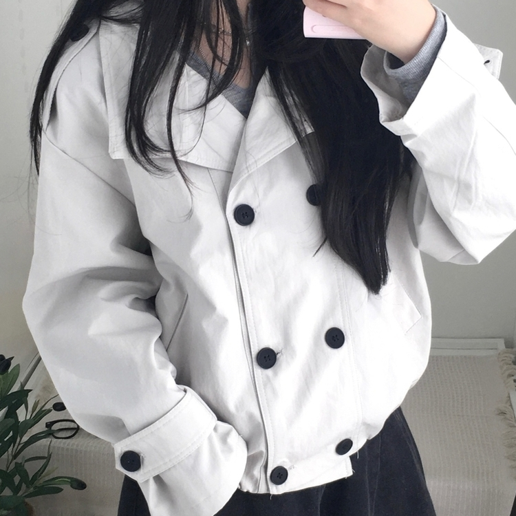 ビンテージダブルボタンショートジャケット WHITE