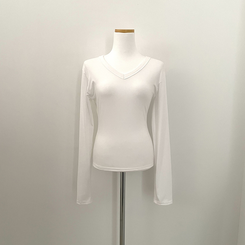 スパンVネックスリム長袖Tシャツ(6color)