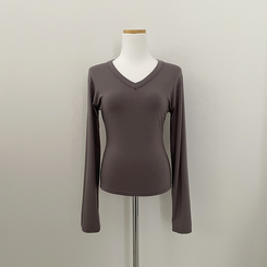 スパンVネックスリム長袖Tシャツ(6color)