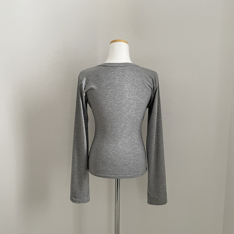 スパンVネックスリム長袖Tシャツ(6color)