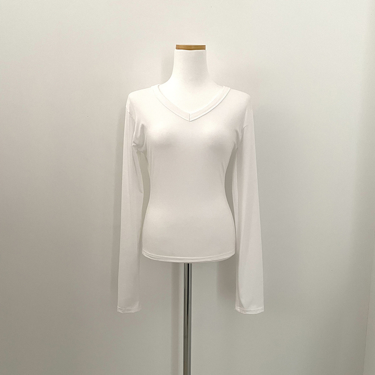 スパンVネックスリム長袖Tシャツ(6color)