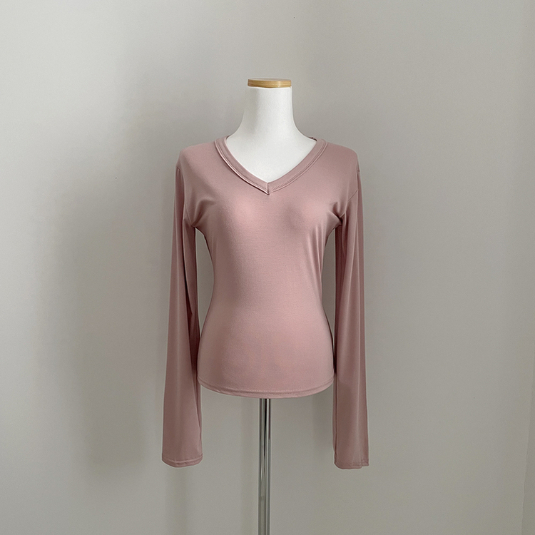 スパンVネックスリム長袖Tシャツ(6color)