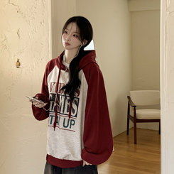 バイカラービンテージバルーンフードパーカー OATMEAL