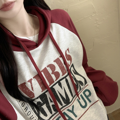 バイカラービンテージバルーンフードパーカー OATMEAL