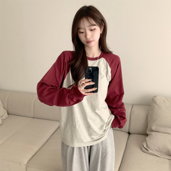 ラウンドルーズフィット長袖Tシャツ(6color) OATMEAL