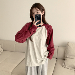 ラウンドルーズフィット長袖Tシャツ(6color) OATMEAL