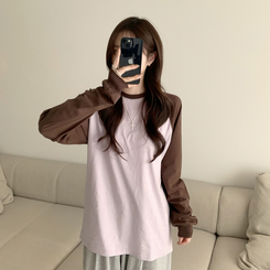 ラウンドルーズフィット長袖Tシャツ(6color) PURPLE