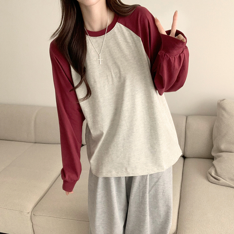 ラウンドルーズフィット長袖Tシャツ(6color) OATMEAL