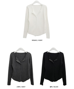 ボタンルーズスリムニットカーディガン