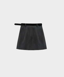 【ベルト付き】フェイクポケットAラインミニスカート