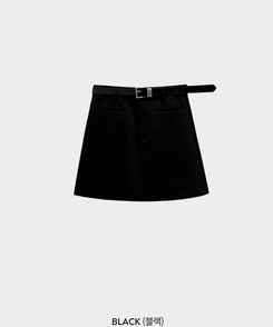 【ベルト付き】フェイクポケットAラインミニスカート