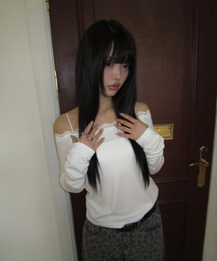 デイジーフラワーワイドデニムパンツ GREY