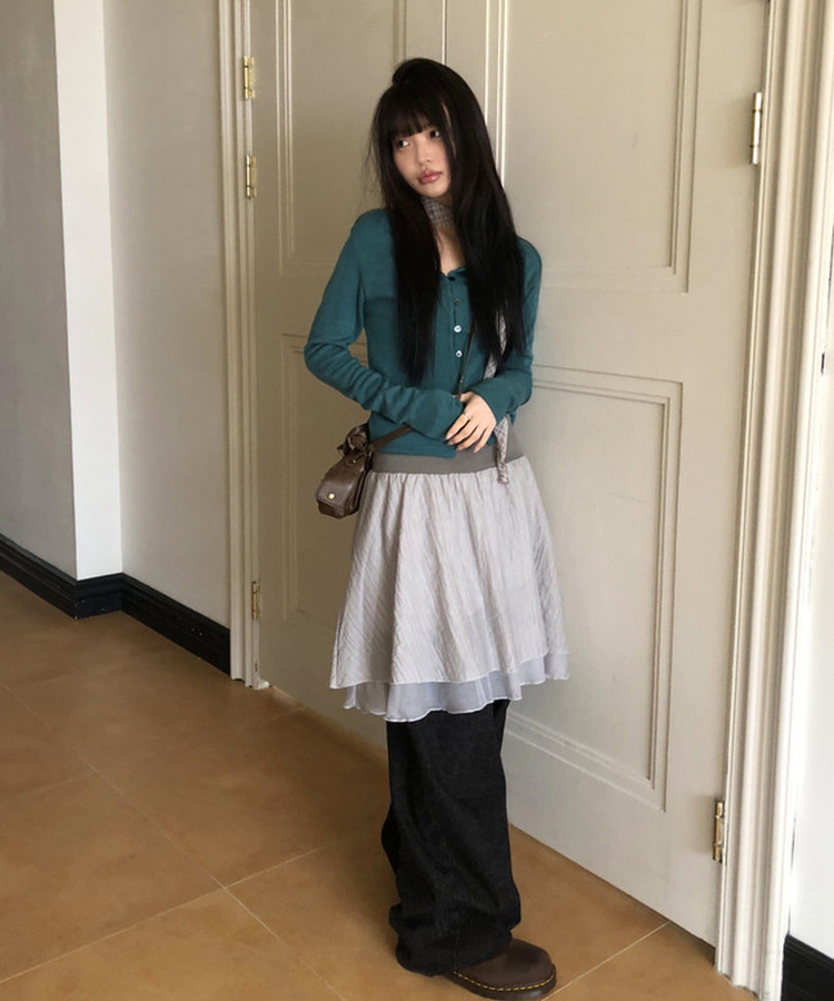 デイジーフラワーワイドデニムパンツ BLACK