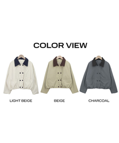 ボタンバイカラークロップジャケット