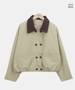 ボタンバイカラークロップジャケット
