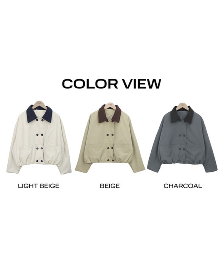 ボタンバイカラークロップジャケット