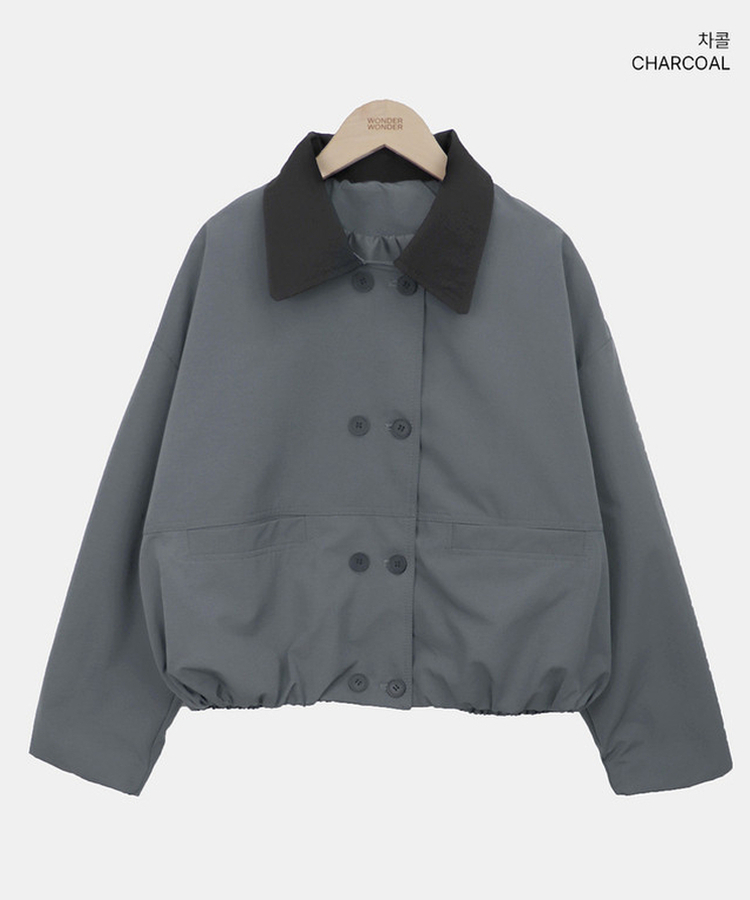 ボタンバイカラークロップジャケット