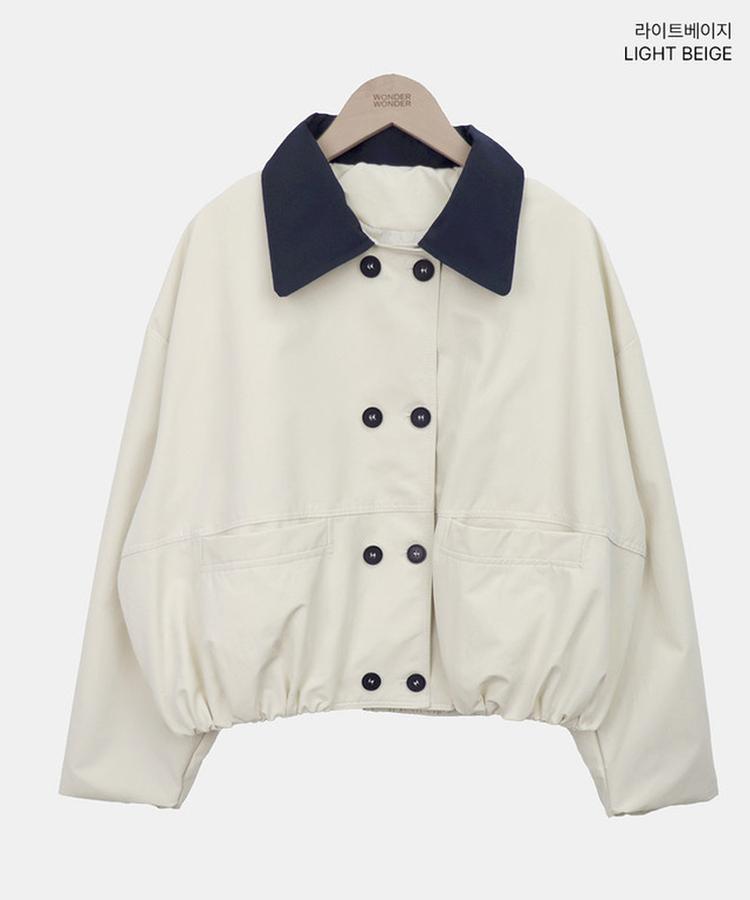 ボタンバイカラークロップジャケット