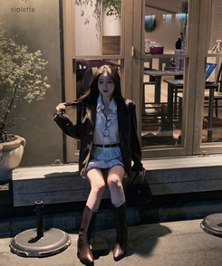 【ベルト付き】バルーンスコットンワンピース WHITE