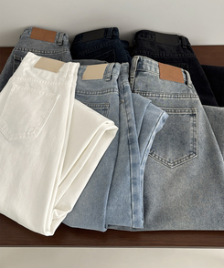 【丈別】ウォッシュワイドデニムコットンパンツ(6color)