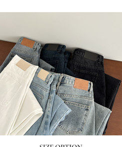 【丈別】ウォッシュワイドデニムコットンパンツ(6color)