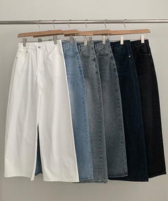 【丈別】ウォッシュワイドデニムコットンパンツ(6color)