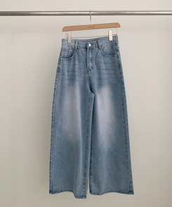 【丈別】ウォッシュワイドデニムコットンパンツ(6color)