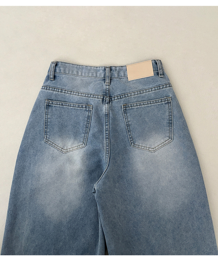 【丈別】ウォッシュワイドデニムコットンパンツ(6color)