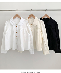 ラウンドツーボタンブラウス