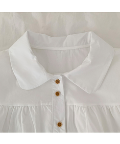 ラウンドツーボタンブラウス