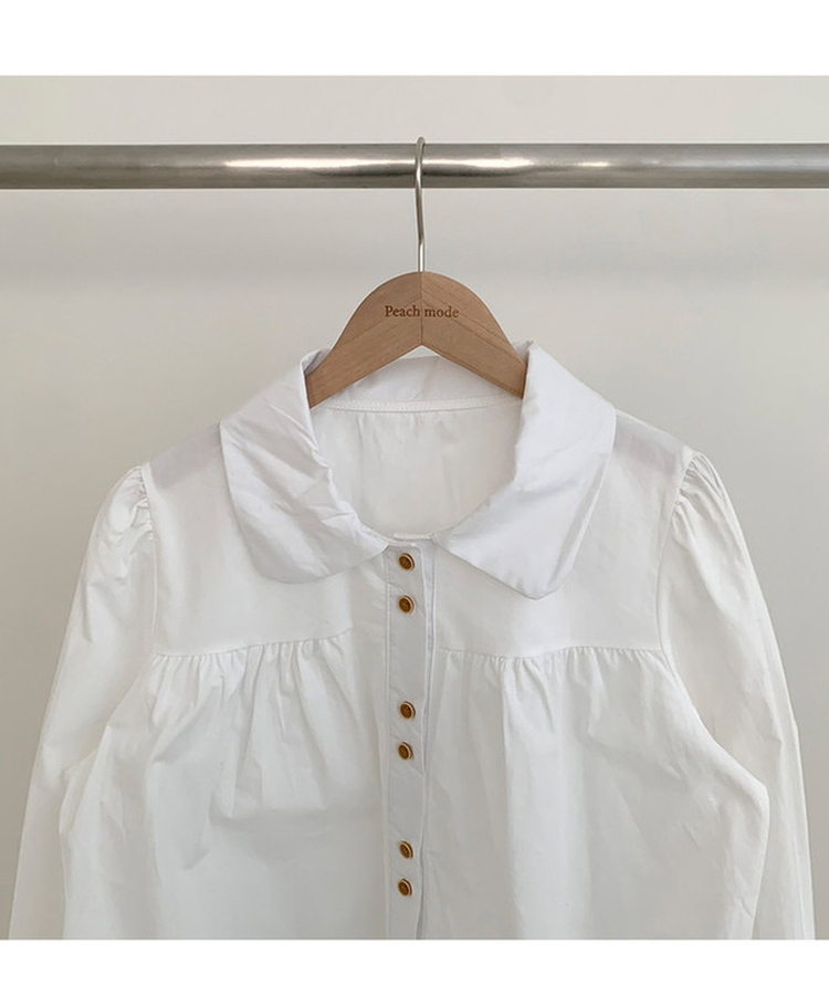 ラウンドツーボタンブラウス