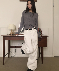 ベーシック リベットパンツ IVORY