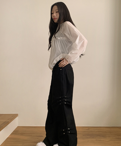 ベーシック リベットパンツ BLACK