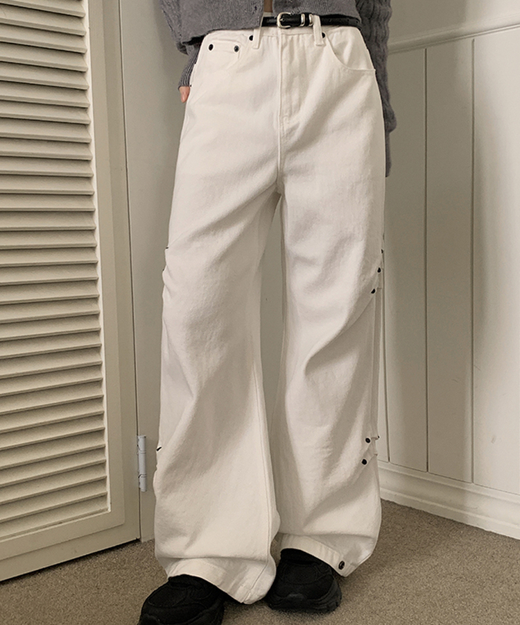 ベーシック リベットパンツ IVORY
