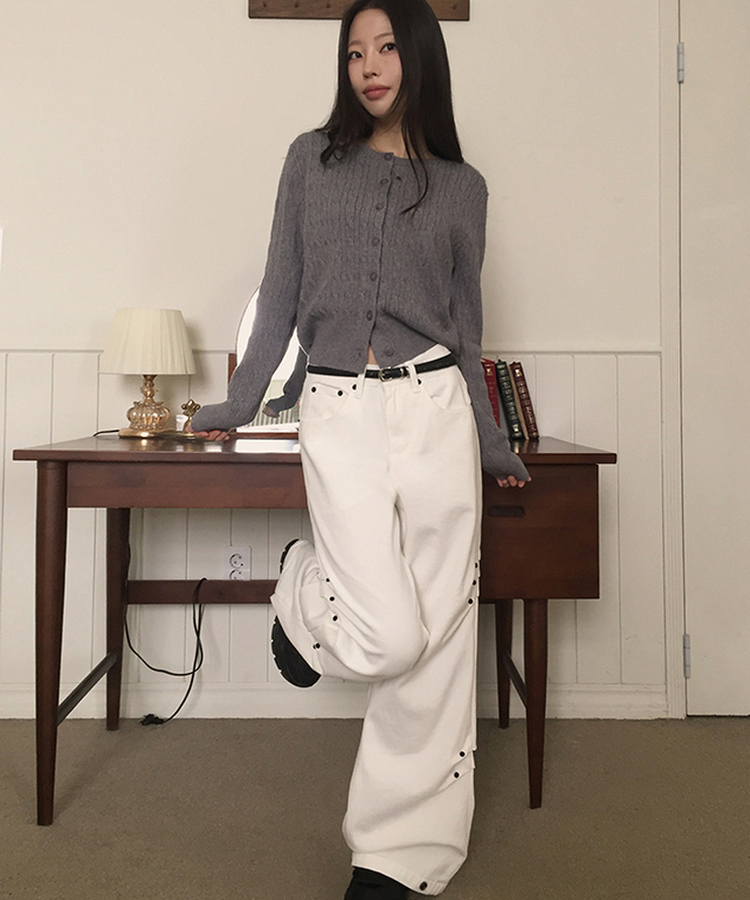 ベーシック リベットパンツ IVORY