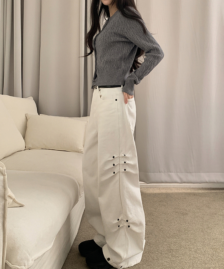 ベーシック リベットパンツ IVORY