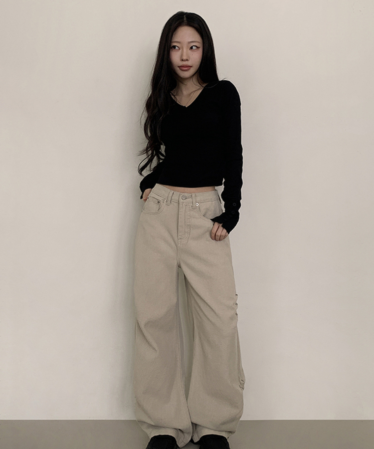 ベーシック リベットパンツ CREAM