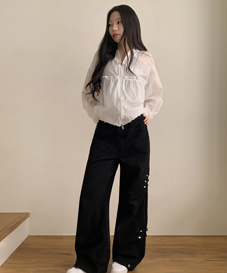 ベーシック リベットパンツ BLACK