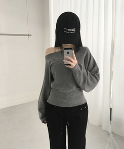 ロアオフニット(5color) GREY