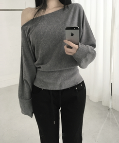 ロアオフニット(5color) GREY