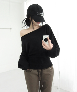 ロアオフニット(5color) BLACK