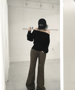 ロアオフニット(5color) BLACK