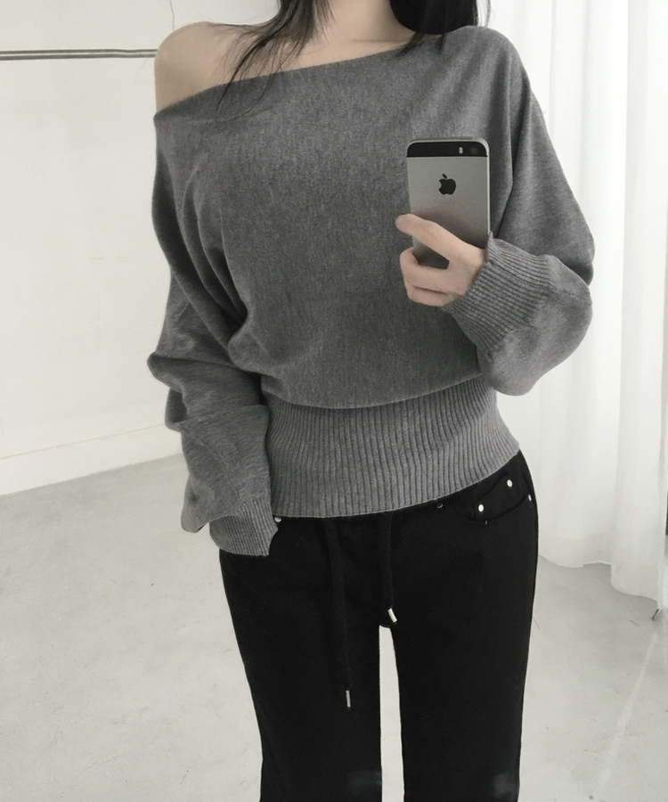 ロアオフニット(5color) GREY