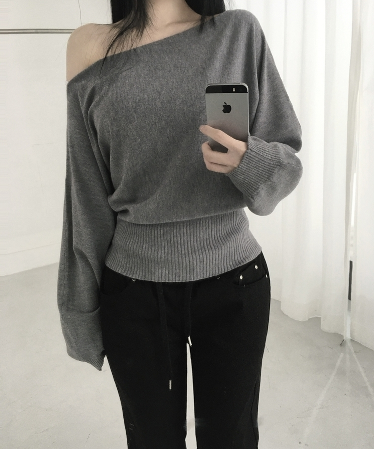 ロアオフニット(5color) GREY