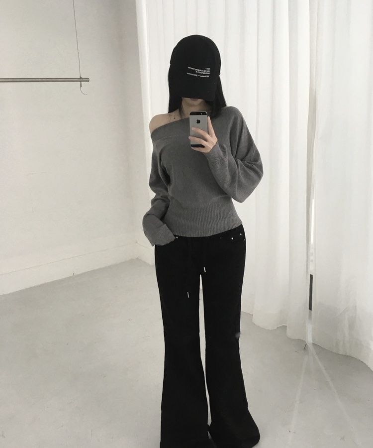 ロアオフニット(5color) GREY