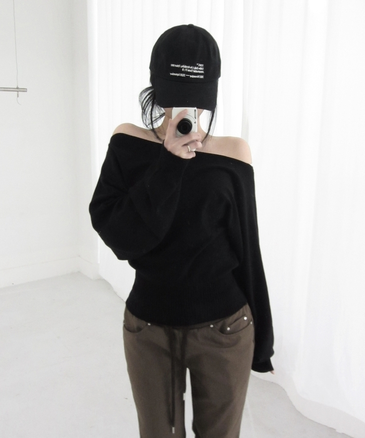 ロアオフニット(5color) BLACK