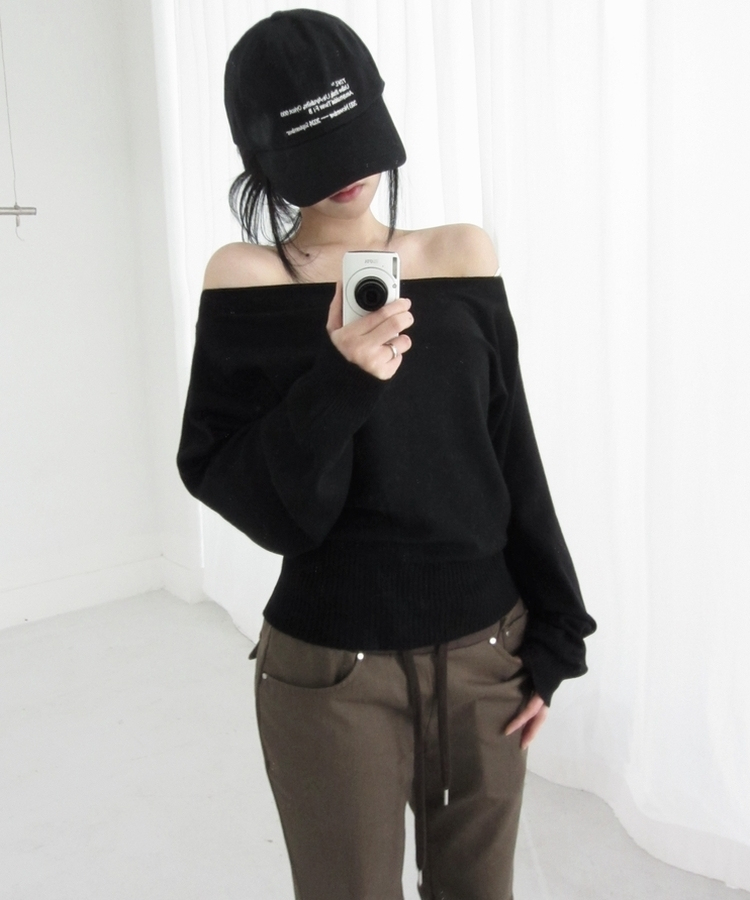 ロアオフニット(5color) BLACK