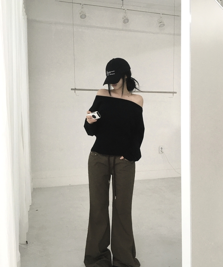 ロアオフニット(5color) BLACK